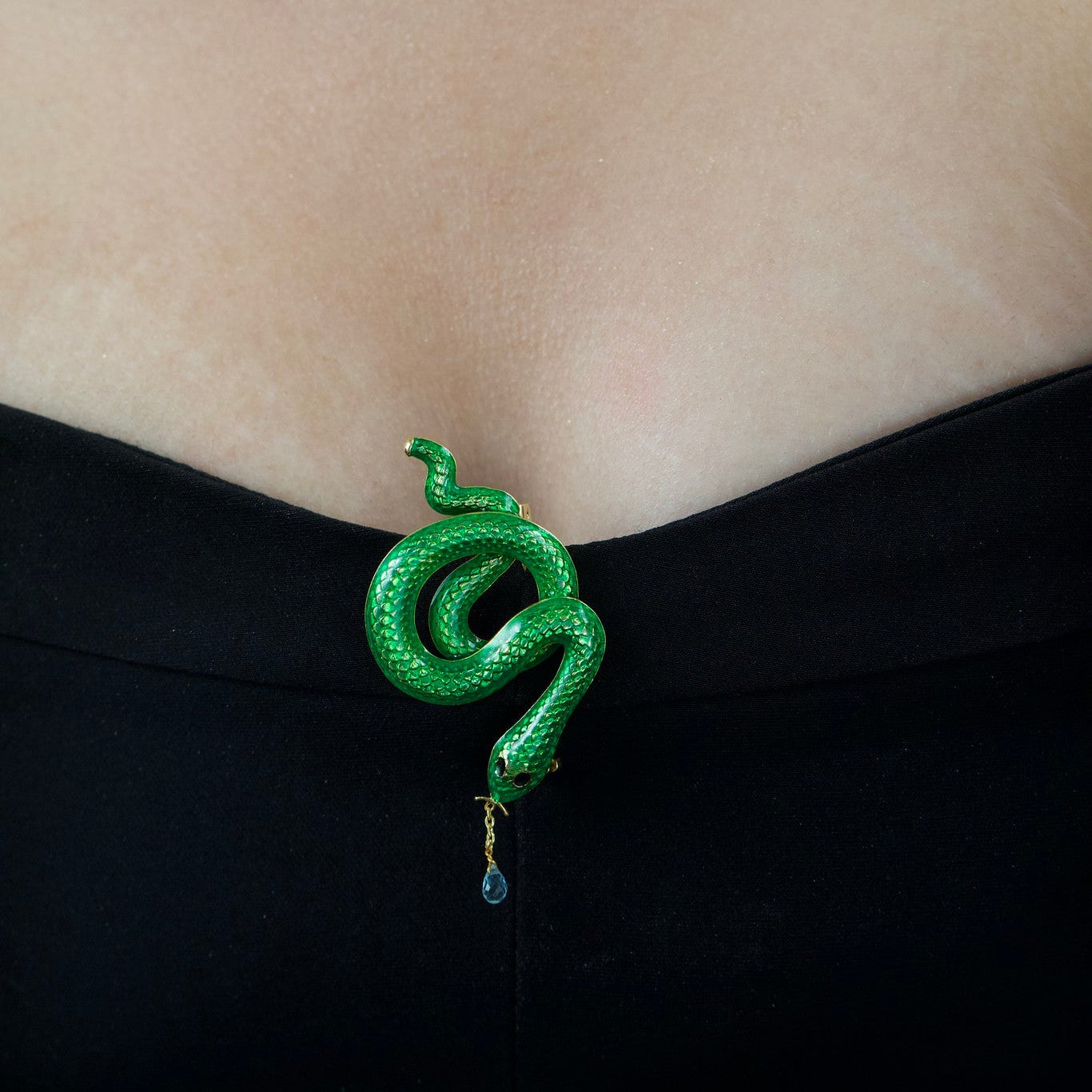 Green Snake Brooch
