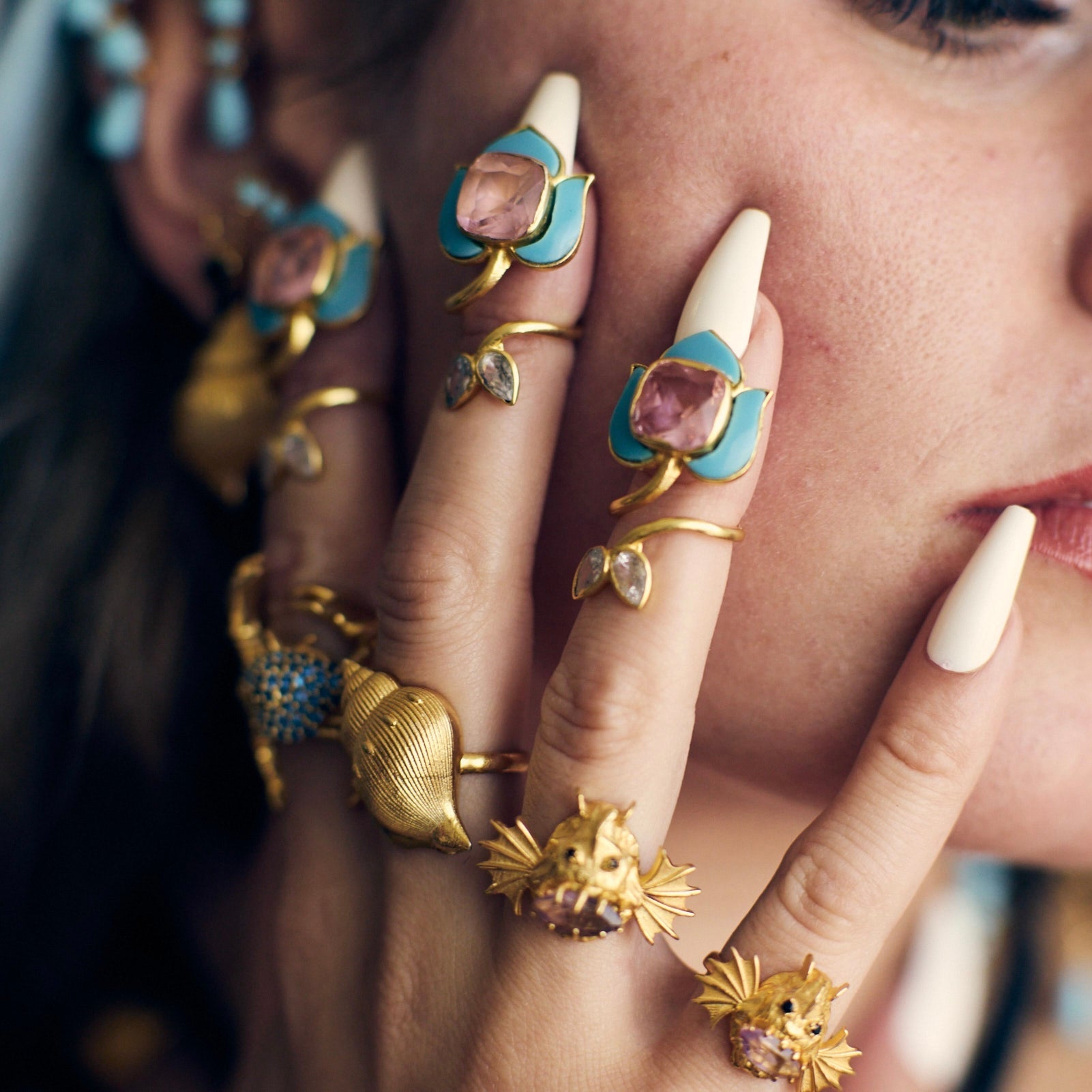 Siren Lotus Nail Ring