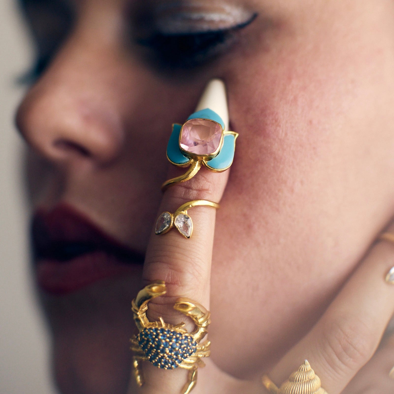 Siren Lotus Nail Ring